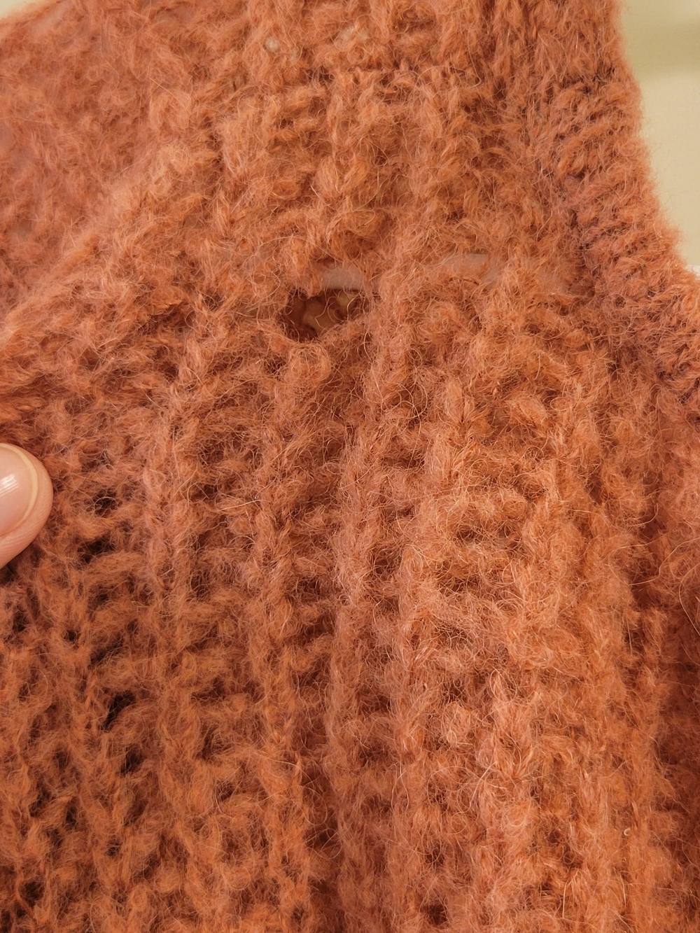 Free People V-Neck Chunky Knit Sweater in Dusty Rose - Picture 3 of 3